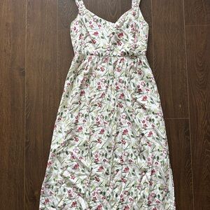 Club Monaco White Pink Sundress Sleeveless Midi